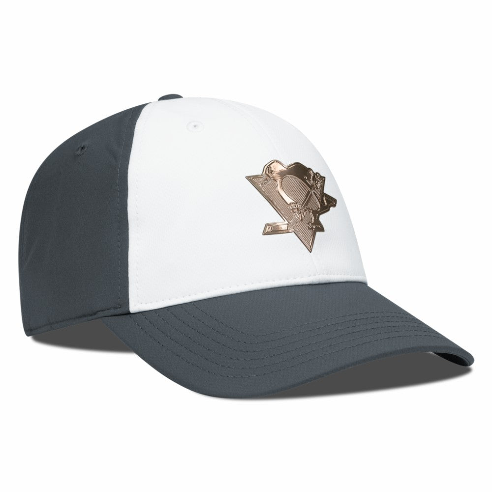 Pittsburgh Penguins Levelwear Endure Copper Insignia Adjustable Hat - White/Charcoal Hats
