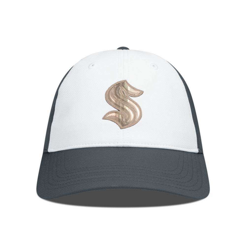 Seattle Kraken Levelwear Endure Copper Insignia Adjustable Hat - White/Charcoal Hats