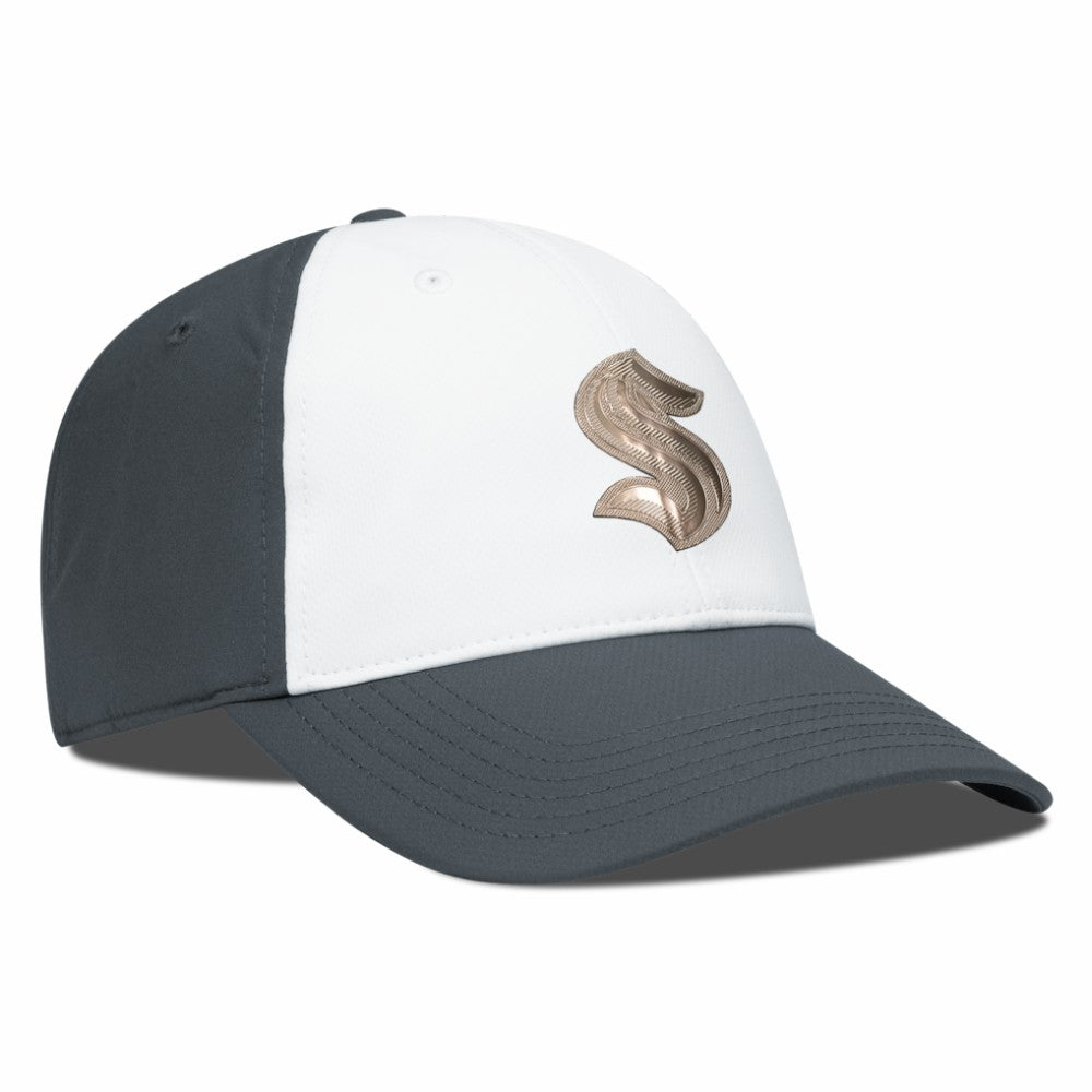 Seattle Kraken Levelwear Endure Copper Insignia Adjustable Hat - White/Charcoal Hats