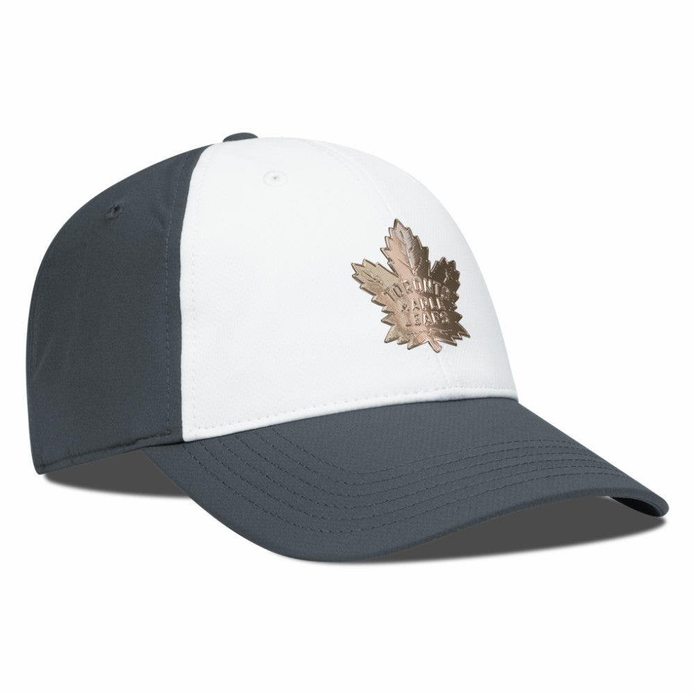 Toronto Maple Leafs Levelwear Endure Copper Insignia Adjustable Hat - White/Charcoal Hats