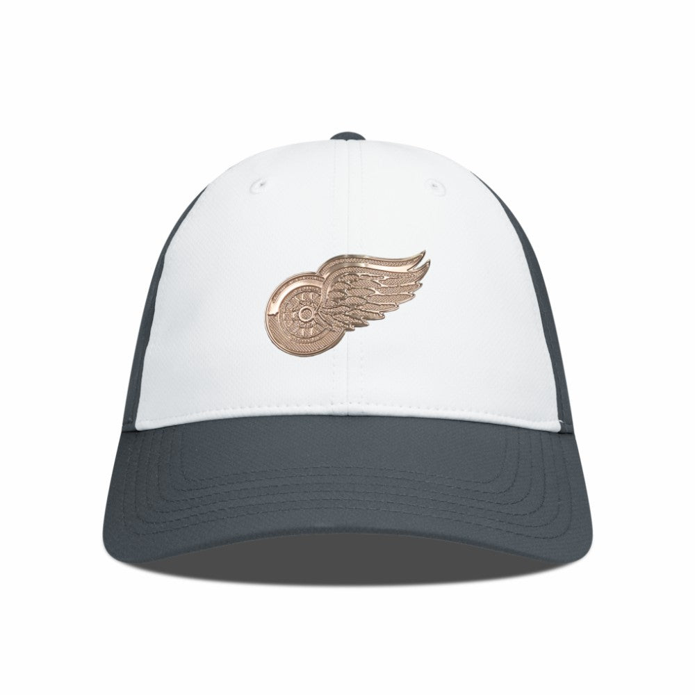 Detroit Red Wings Levelwear Endure Copper Insignia Adjustable Hat - White/Charcoal Hats