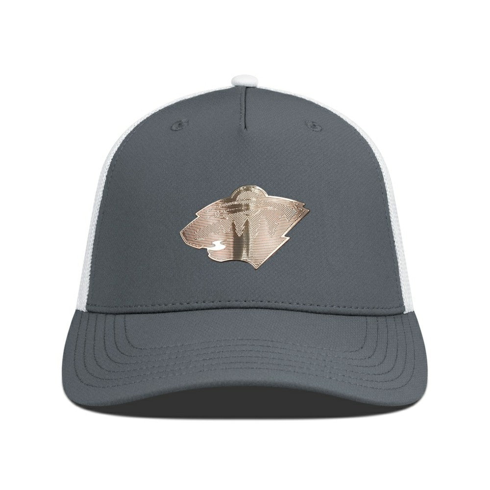 Minnesota Wild Levelwear Signal Copper Insignia Trucker Adjustable Hat - Charcoal/White Hats