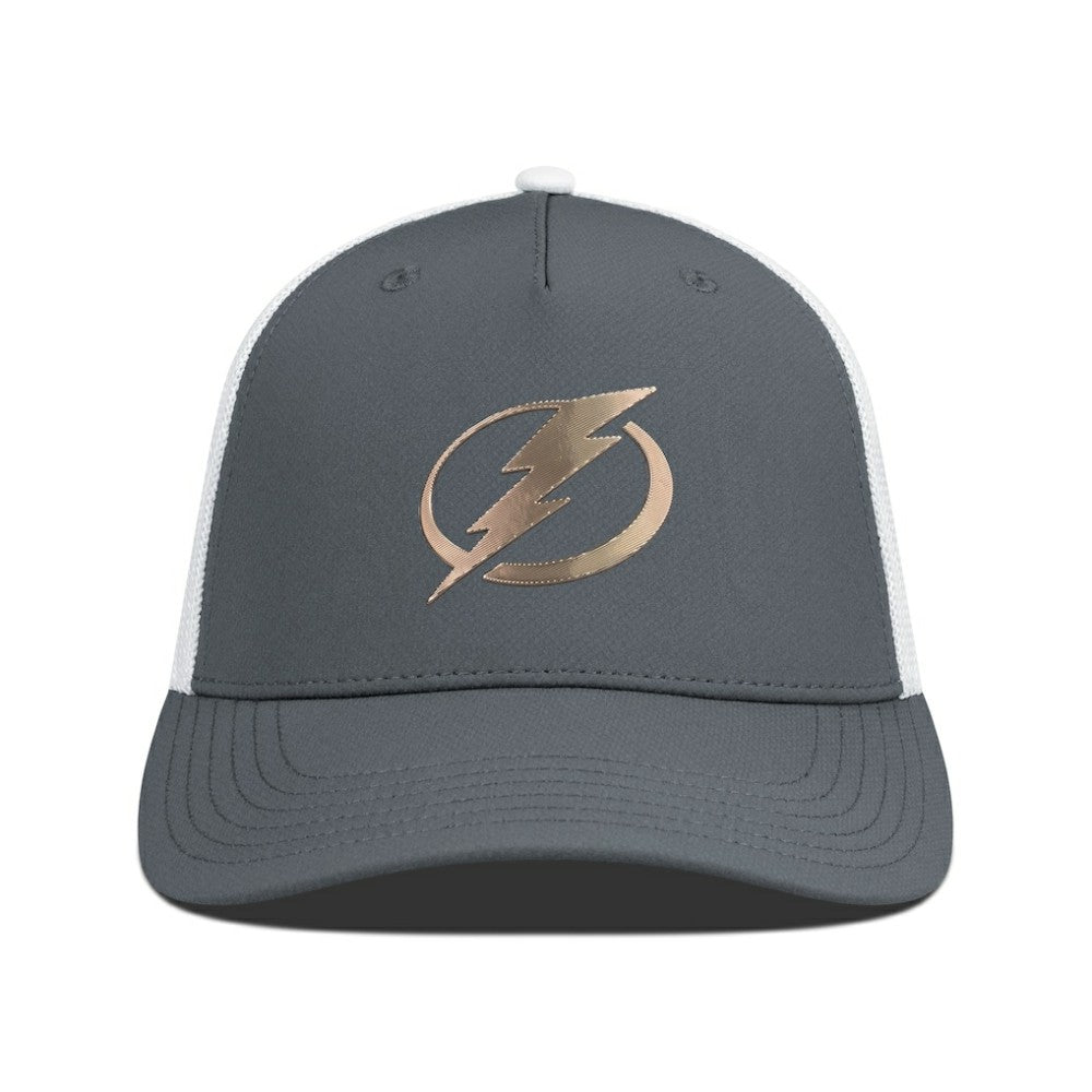 Tampa Bay Lightning Levelwear Signal Copper Insignia Trucker Adjustable Hat - Charcoal/White Hats