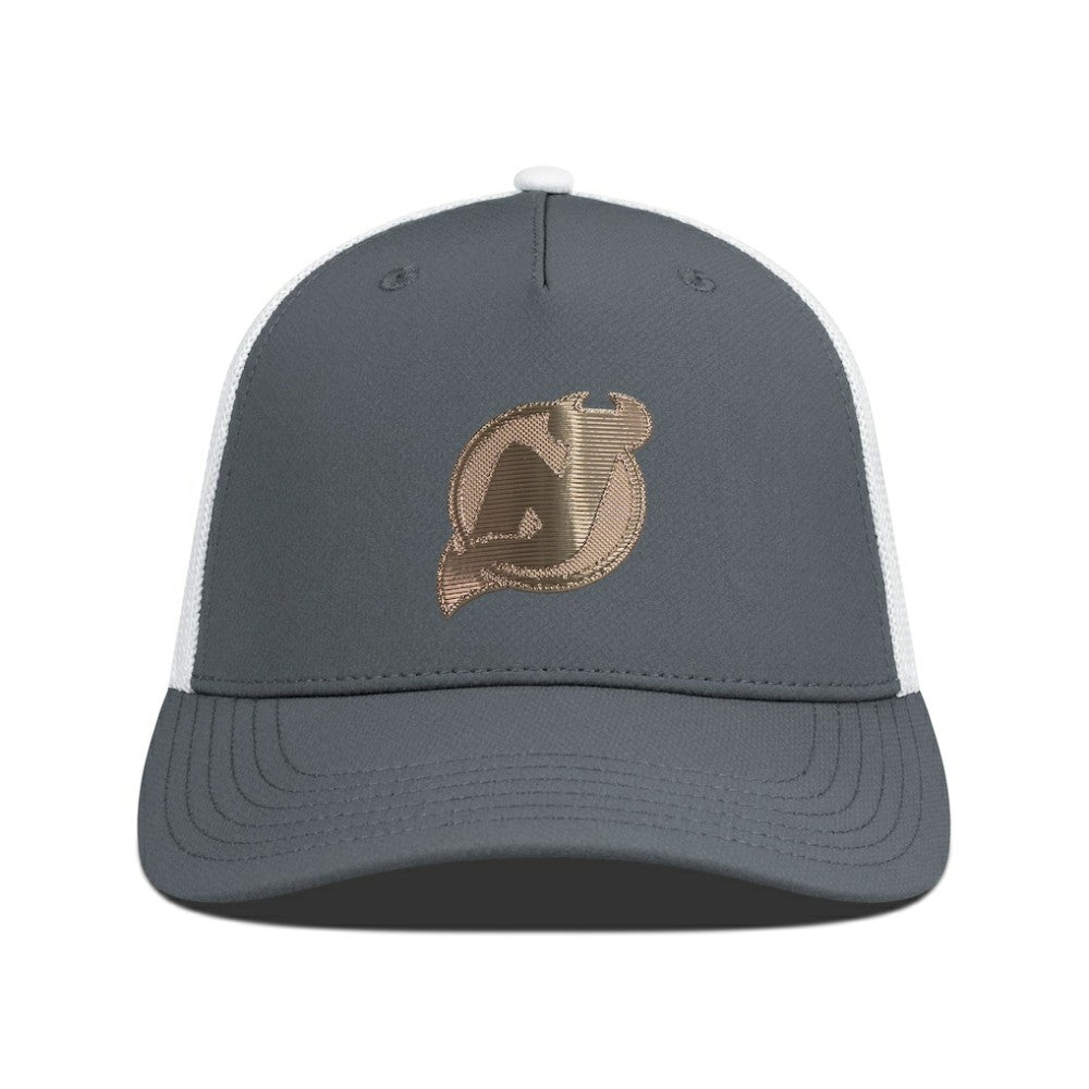 New Jersey Devils Levelwear Signal Copper Insignia Trucker Adjustable Hat - Charcoal/White Jerseys