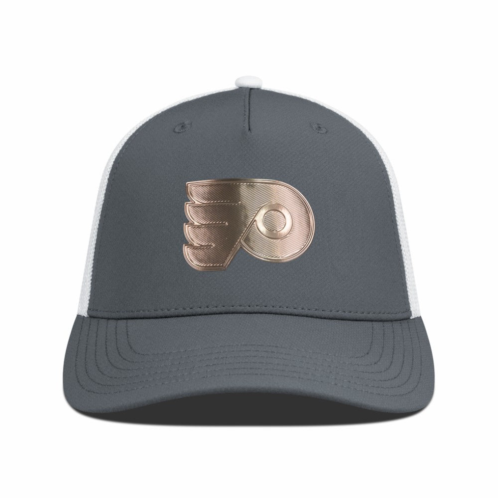 Philadelphia Flyers Levelwear Signal Copper Insignia Trucker Adjustable Hat - Charcoal/White Hats