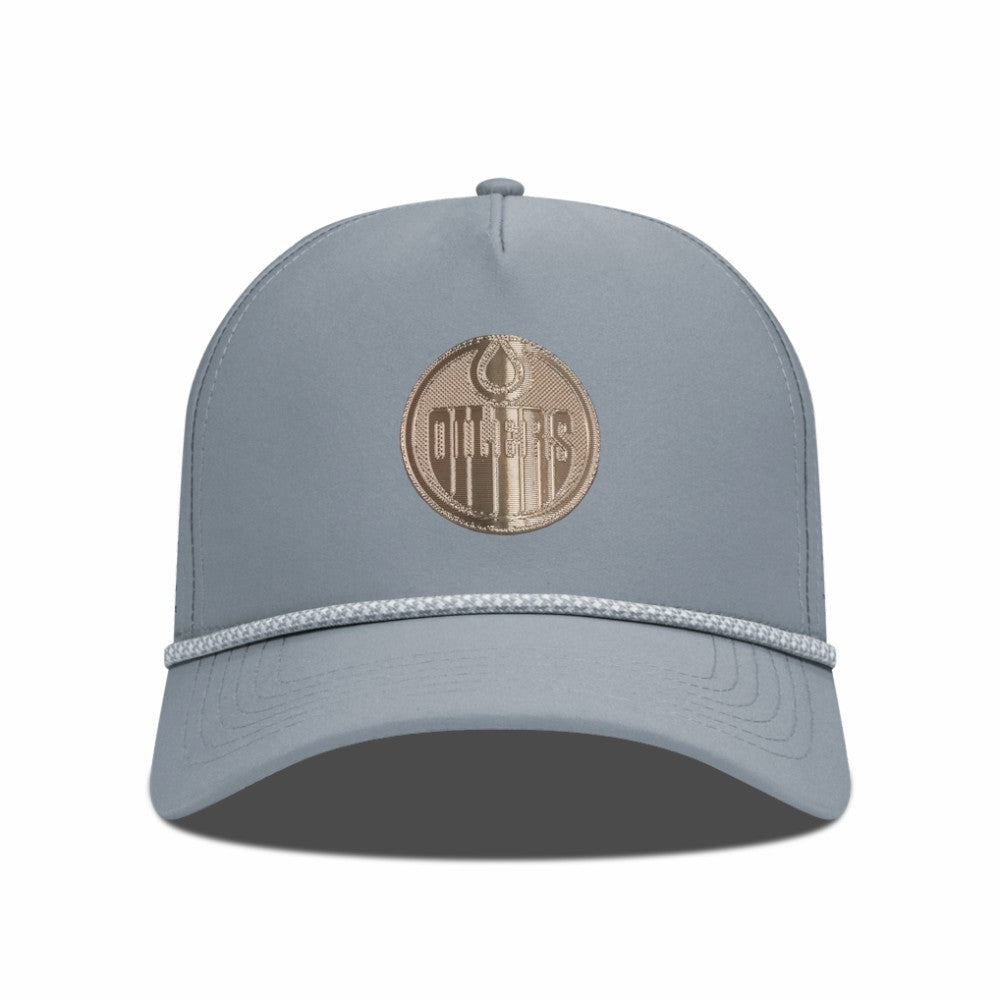 Edmonton Oilers Levelwear Gordon Copper Insignia Vented Adjustable Hat - Gray Hats