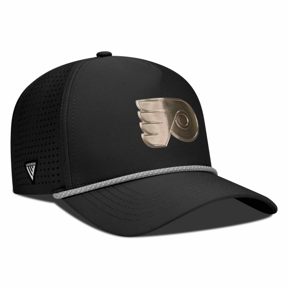 Philadelphia Flyers Levelwear Gordon Copper Insignia Vented Adjustable Hat - Black Hats