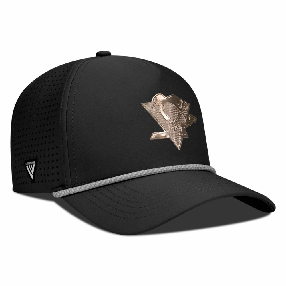 Pittsburgh Penguins Levelwear Gordon Copper Insignia Vented Adjustable Hat - Black Hats