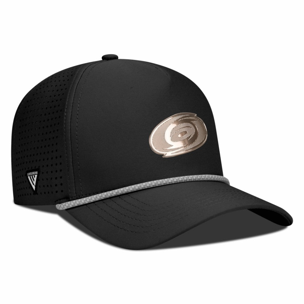 Carolina Hurricanes Levelwear Gordon Copper Insignia Vented Adjustable Hat - Black Hats