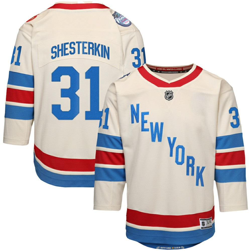 Igor Shesterkin New York Rangers Outerstuff Youth 2026 NHL Winter Classic Premier Jersey - White Jerseys