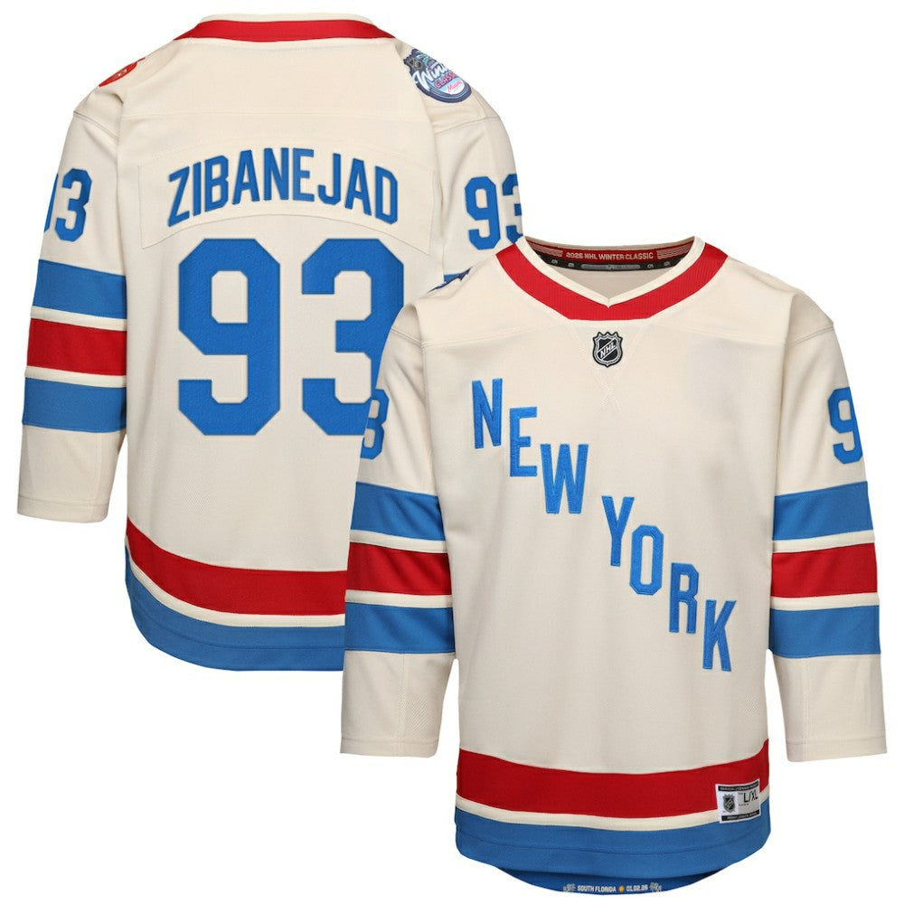 Mika Zibanejad New York Rangers Outerstuff Youth 2026 NHL Winter Classic Premier Jersey - White Jerseys