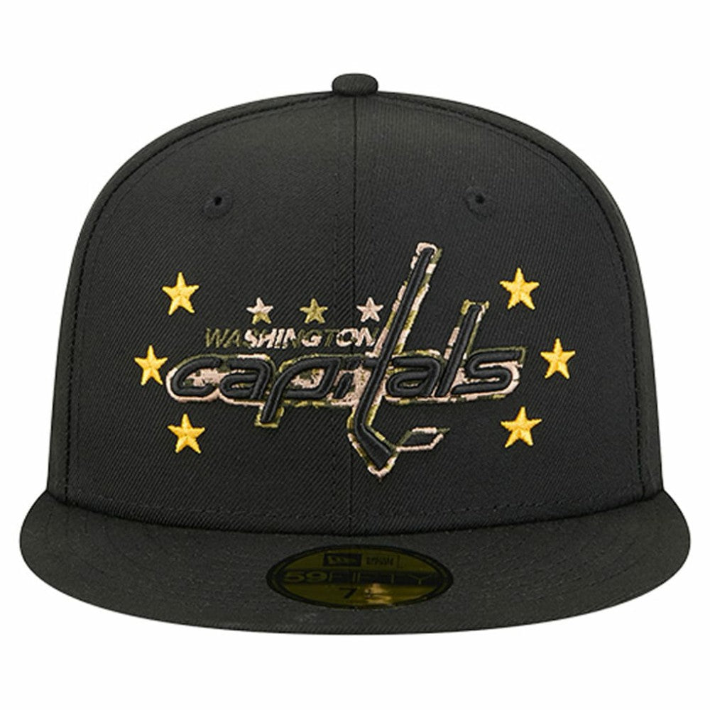 Washington Capitals New Era Military Appreciation Digital Camo Stars 59FIFTY Fitted Hat - Black Hats