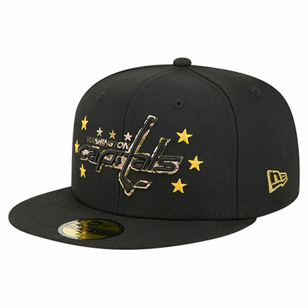 Washington Capitals New Era Military Appreciation Digital Camo Stars 59FIFTY Fitted Hat - Black Hats