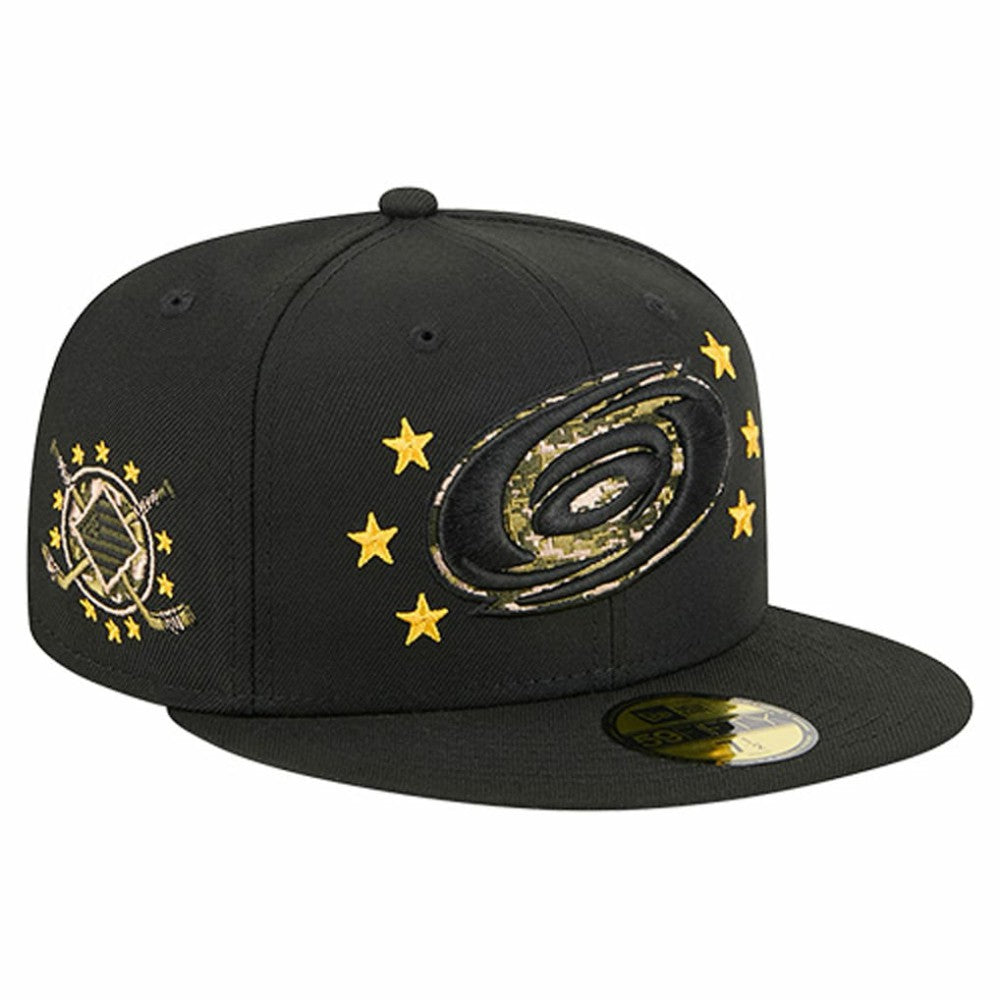 Carolina Hurricanes New Era Military Appreciation Digital Camo Stars 59FIFTY Fitted Hat - Black Hats