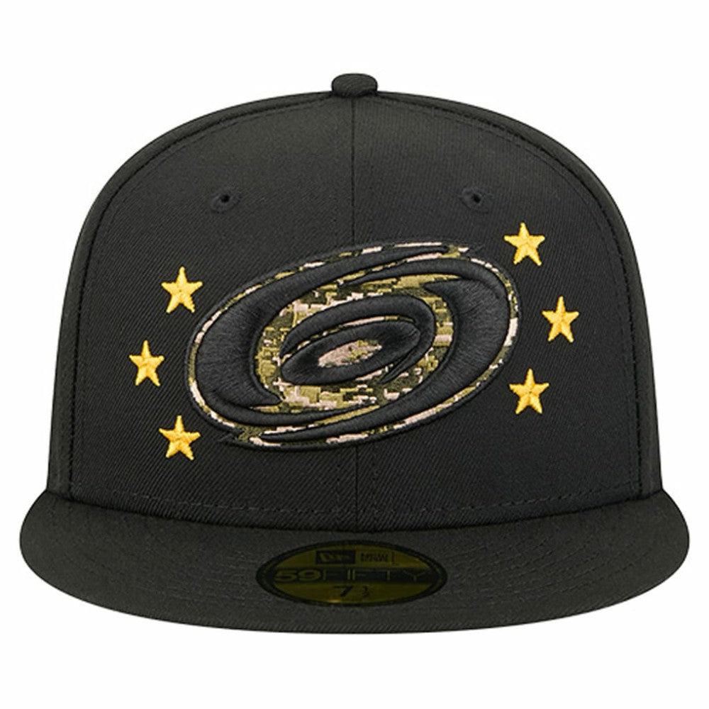 Carolina Hurricanes New Era Military Appreciation Digital Camo Stars 59FIFTY Fitted Hat - Black Hats