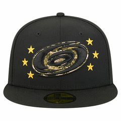 Carolina Hurricanes New Era Military Appreciation Digital Camo Stars 59FIFTY Fitted Hat - Black Hats