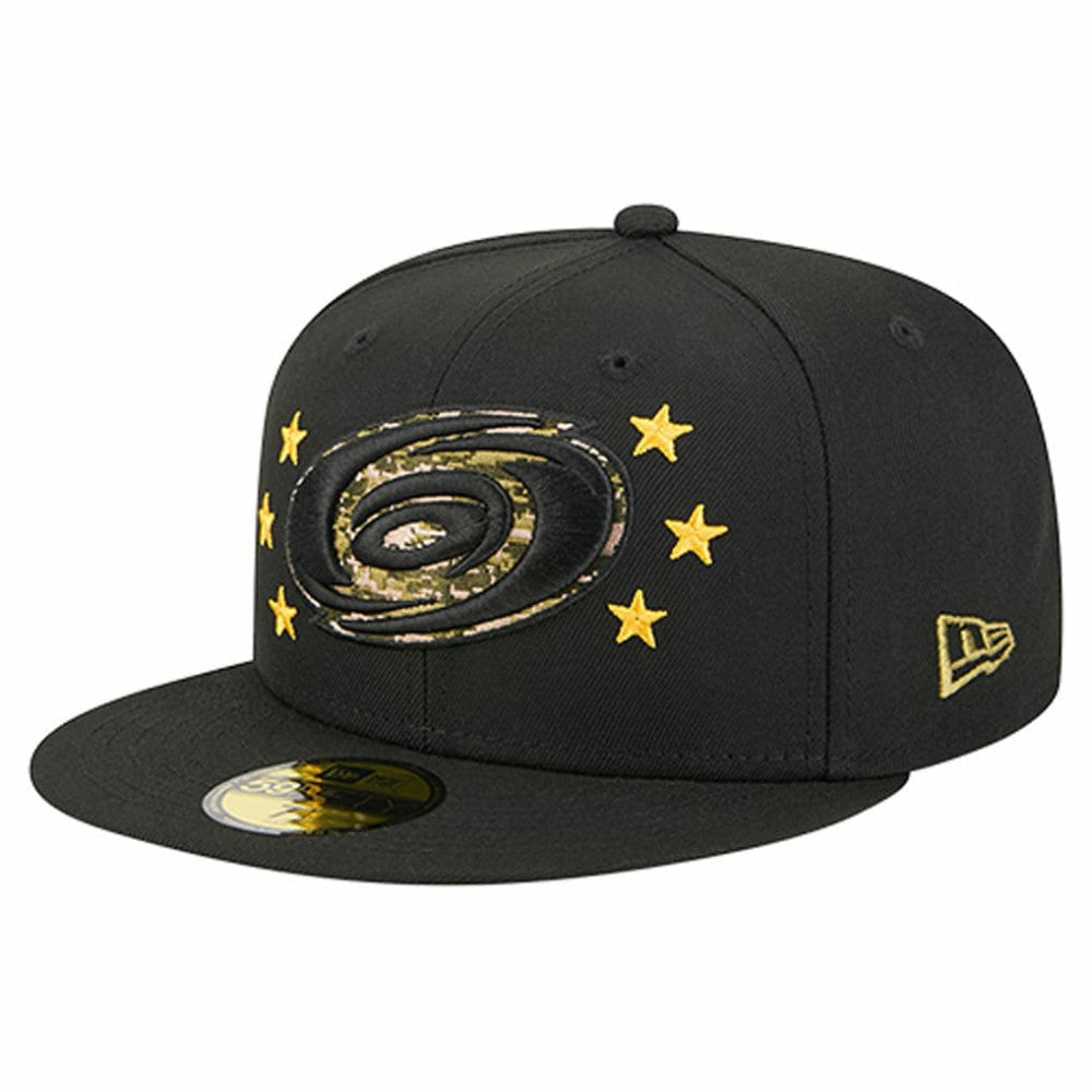 Carolina Hurricanes New Era Military Appreciation Digital Camo Stars 59FIFTY Fitted Hat - Black Hats