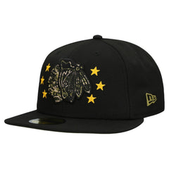 Chicago Blackhawks New Era Military Appreciation Digital Camo Stars 59FIFTY Fitted Hat - Black Hats