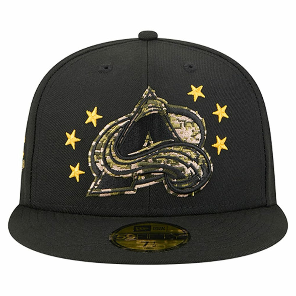 Colorado Avalanche New Era Military Appreciation Digital Camo Stars 59FIFTY Fitted Hat - Black Hats