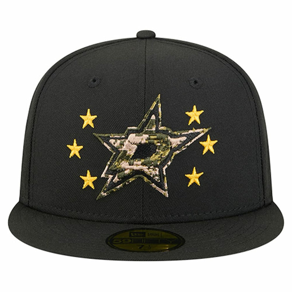 Dallas Stars New Era Military Appreciation Digital Camo Stars 59FIFTY Fitted Hat - Black Hats