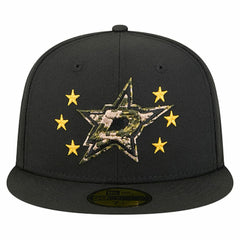 Dallas Stars New Era Military Appreciation Digital Camo Stars 59FIFTY Fitted Hat - Black Hats