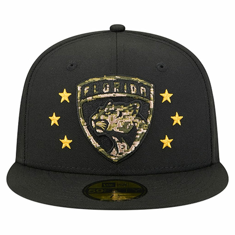 Florida Panthers New Era Military Appreciation Digital Camo Stars 59FIFTY Fitted Hat - Black Hats