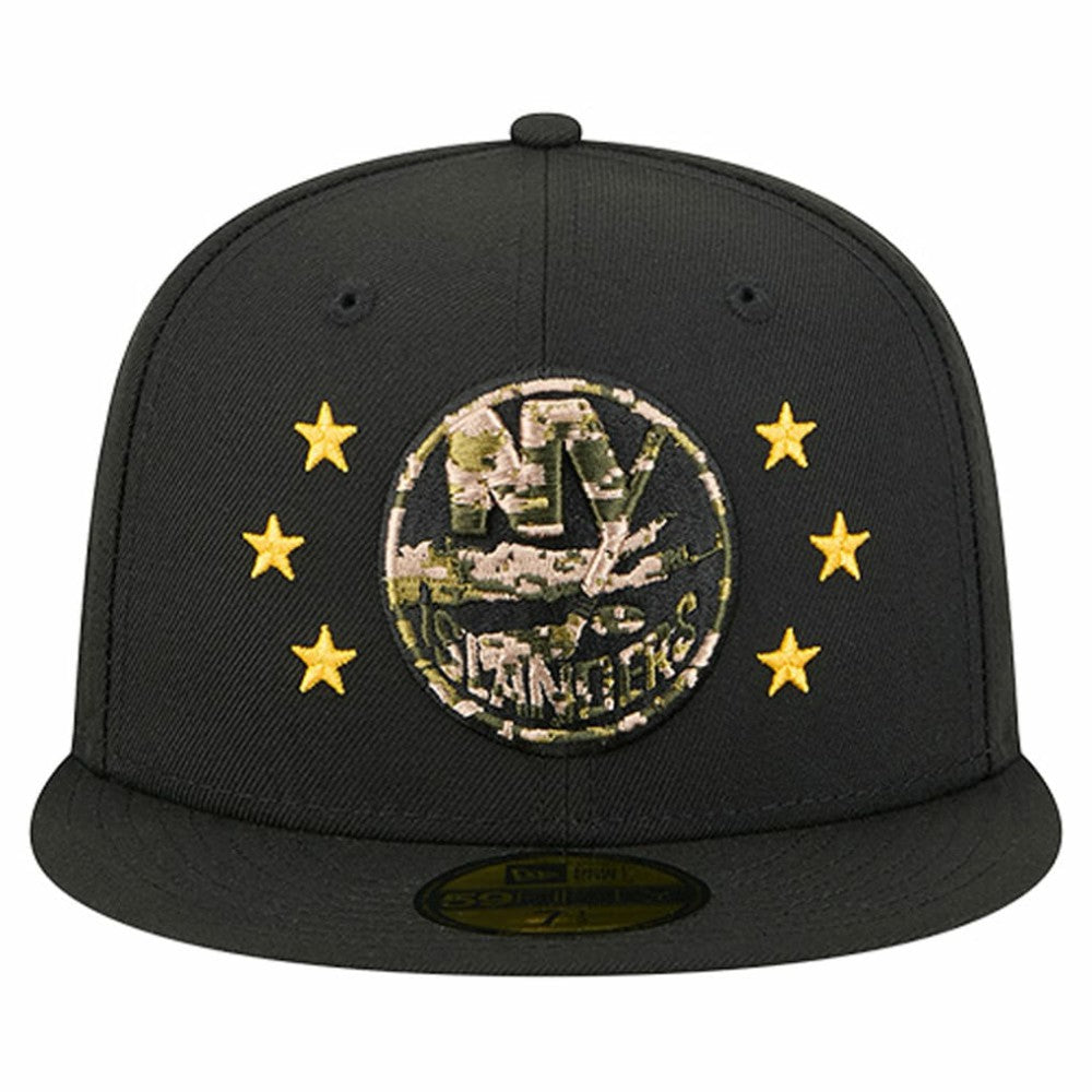New York Islanders New Era Military Appreciation Digital Camo Stars 59FIFTY Fitted Hat - Black Hats