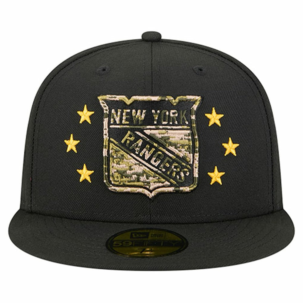 New York Rangers New Era Military Appreciation Digital Camo Stars 59FIFTY Fitted Hat - Black Hats