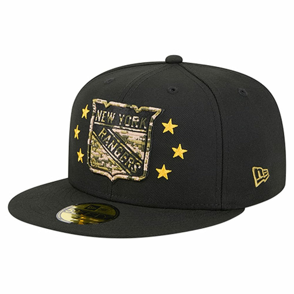 New York Rangers New Era Military Appreciation Digital Camo Stars 59FIFTY Fitted Hat - Black Hats