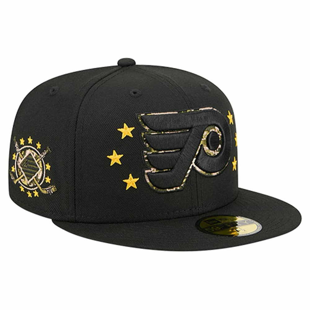 Philadelphia Flyers New Era Military Appreciation Digital Camo Stars 59FIFTY Fitted Hat - Black Hats