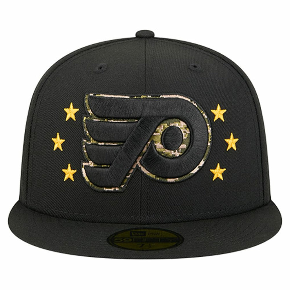 Philadelphia Flyers New Era Military Appreciation Digital Camo Stars 59FIFTY Fitted Hat - Black Hats