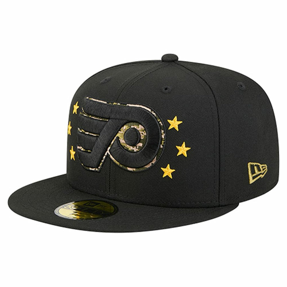 Philadelphia Flyers New Era Military Appreciation Digital Camo Stars 59FIFTY Fitted Hat - Black Hats