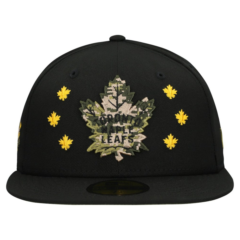 Toronto Maple Leafs New Era Military Appreciation Digital Camo Stars 59FIFTY Fitted Hat - Black Hats