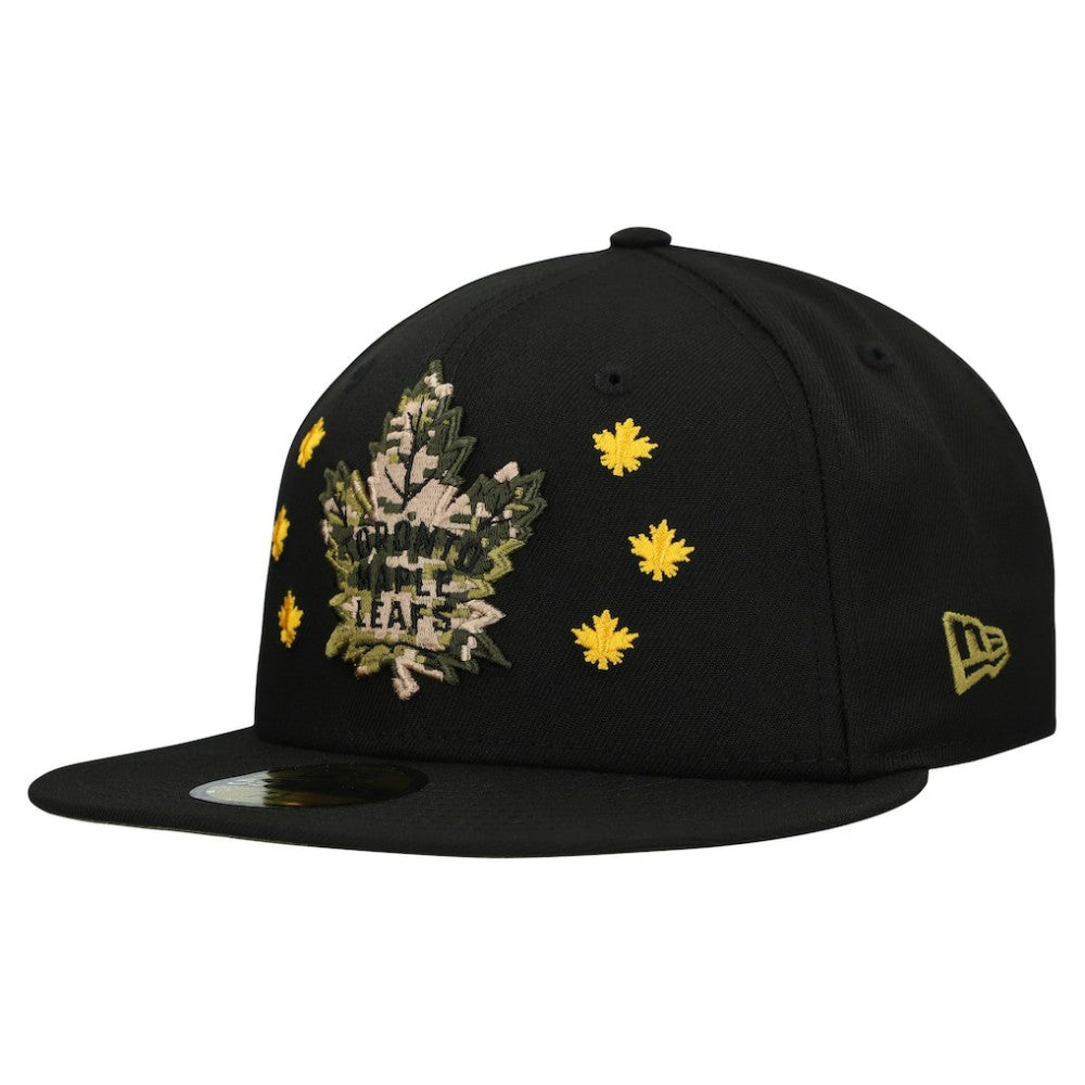 Toronto Maple Leafs New Era Military Appreciation Digital Camo Stars 59FIFTY Fitted Hat - Black Hats