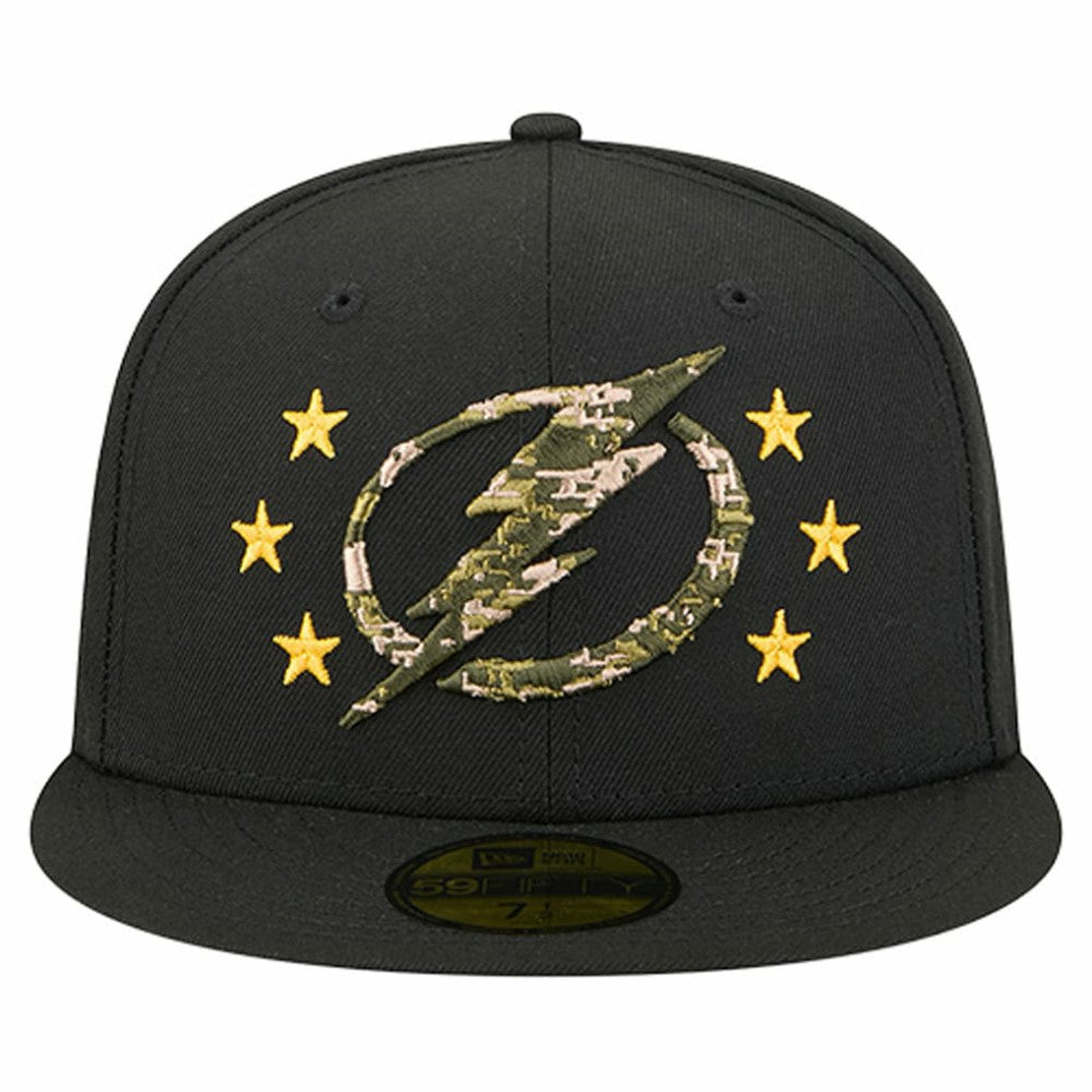 Tampa Bay Lightning New Era Military Appreciation Digital Camo Stars 59FIFTY Fitted Hat - Black Hats
