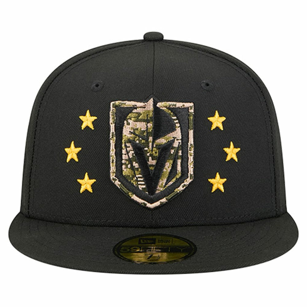 Vegas Golden Knights New Era Military Appreciation Digital Camo Stars 59FIFTY Fitted Hat - Black Hats