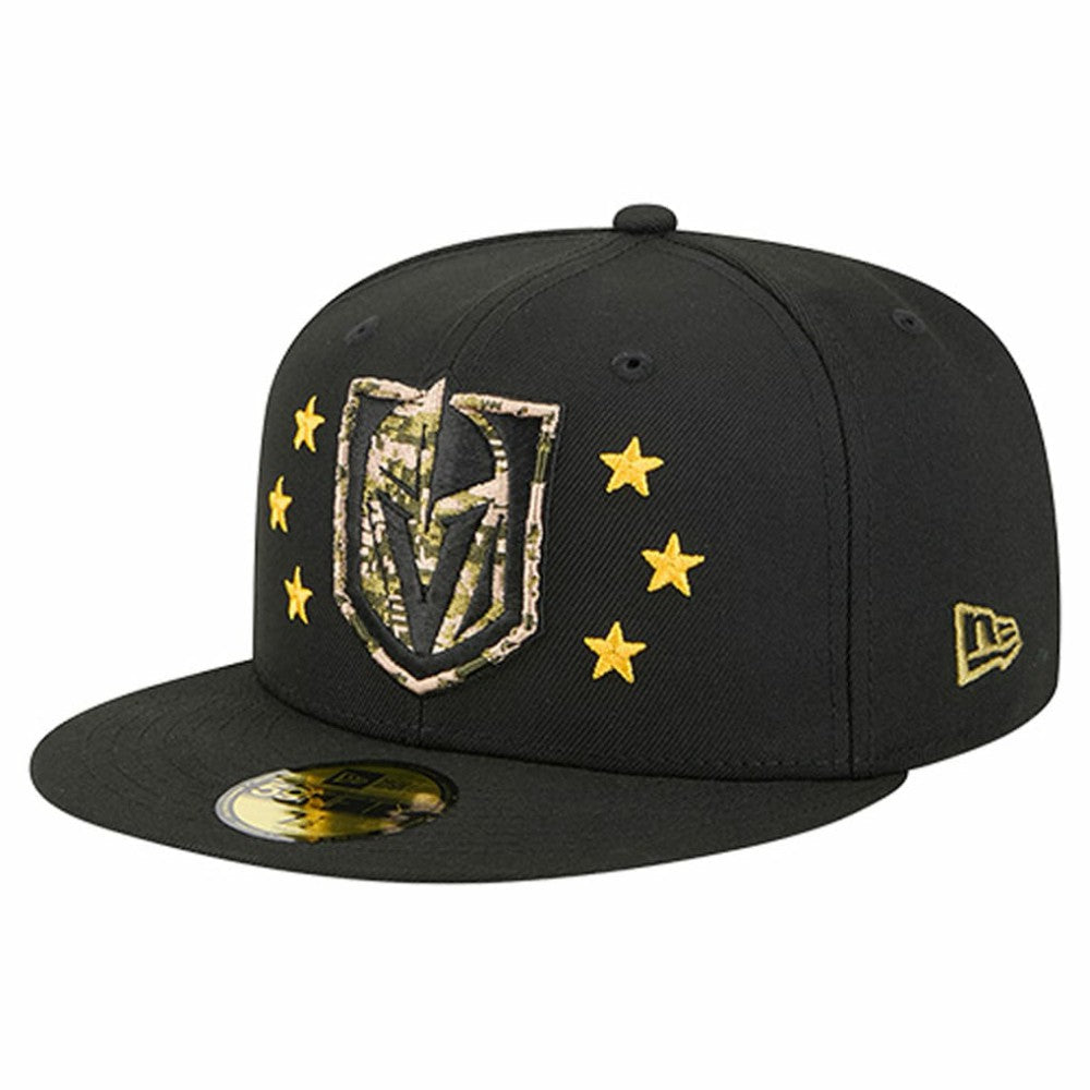 Vegas Golden Knights New Era Military Appreciation Digital Camo Stars 59FIFTY Fitted Hat - Black Hats