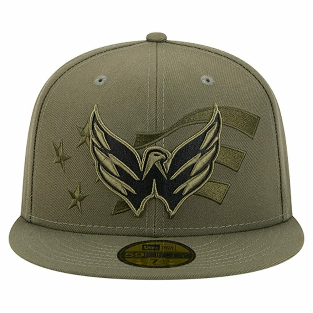 Washington Capitals New Era Military Appreciation Flag 59FIFTY Fitted Hat - Olive Hats