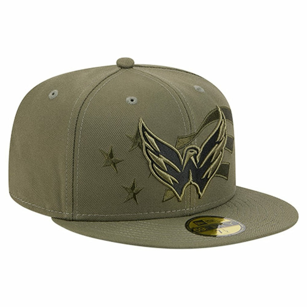 Washington Capitals New Era Military Appreciation Flag 59FIFTY Fitted Hat - Olive Hats