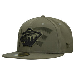 Minnesota Wild New Era Military Appreciation Flag 59FIFTY Fitted Hat - Olive Hats