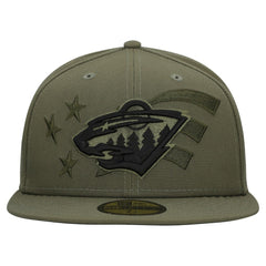 Minnesota Wild New Era Military Appreciation Flag 59FIFTY Fitted Hat - Olive Hats