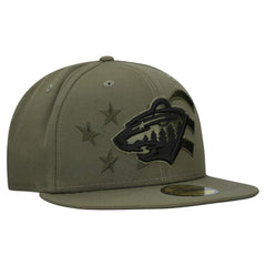Minnesota Wild New Era Military Appreciation Flag 59FIFTY Fitted Hat - Olive Hats