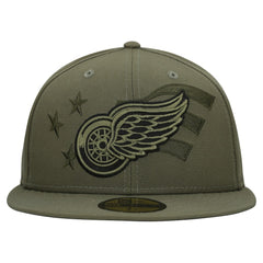 Detroit Red Wings New Era Military Appreciation Flag 59FIFTY Fitted Hat - Olive Hats