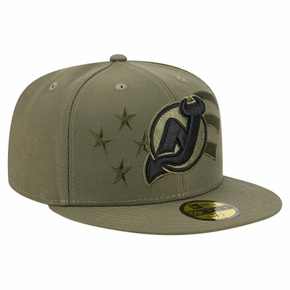 New Jersey Devils New Era Military Appreciation Flag 59FIFTY Fitted Hat - Olive Jerseys