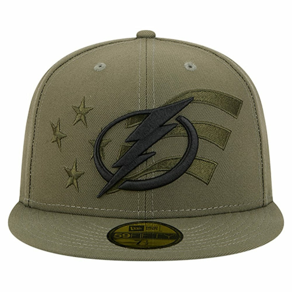 Tampa Bay Lightning New Era Military Appreciation Flag 59FIFTY Fitted Hat - Olive Hats