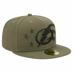 Tampa Bay Lightning New Era Military Appreciation Flag 59FIFTY Fitted Hat - Olive Hats