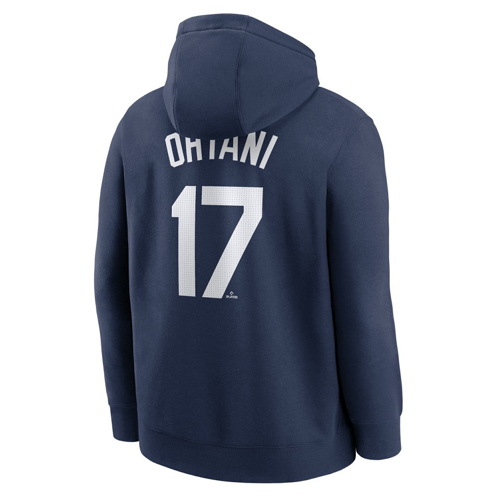 Shohei Ohtani Los Angeles Dodgers Player Name & Number Club Fleece Pullover Hoodie Navy