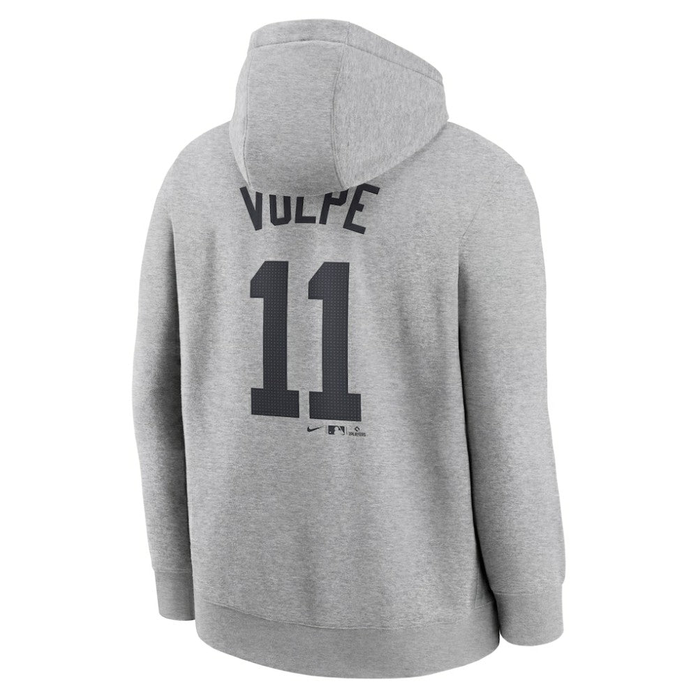 Anthony Volpe New York Yankees Player Name & Number Club Fleece Pullover Hoodie Heather Gray