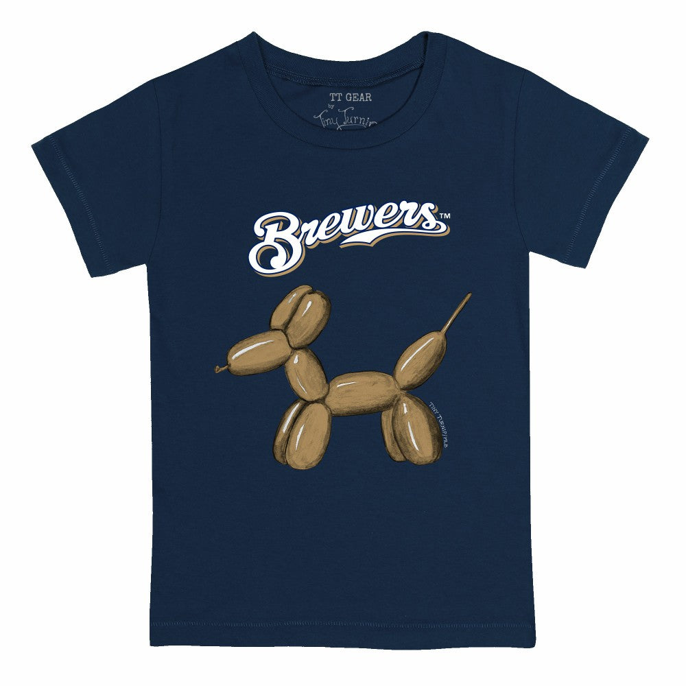 Milwaukee Brewers Tiny Turnip Youth Balloon Dog T-Shirt Navy