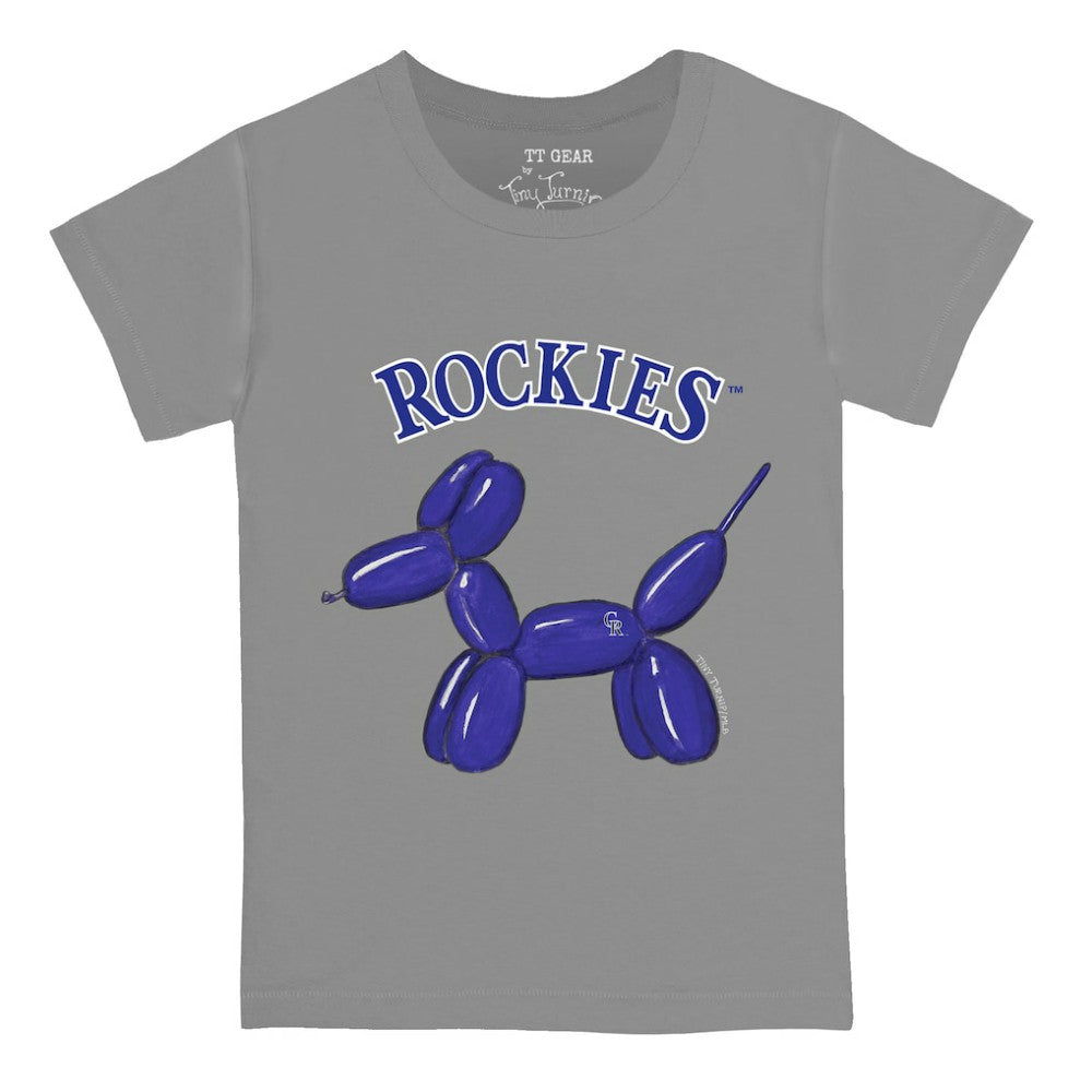 Colorado Rockies Tiny Turnip Youth Balloon Dog T-Shirt Gray